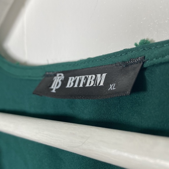 Textured Ruffle Wrap Dress - Picture 9 of 9